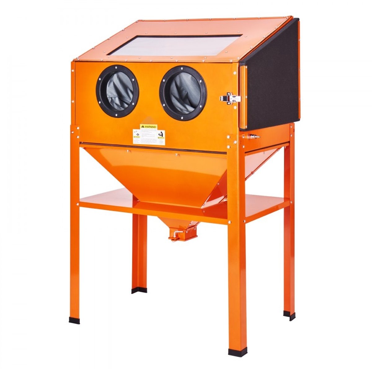 Zandstraalcabine - Zandstraalkast Met Onderstel - Inhoud 227 L - Werkdruk 40-120 PSI - Stalen Kast - Met Straalpistool en 4 Keramische Spuitmonden