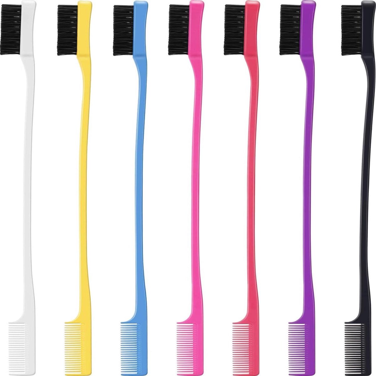 Haarborstel Set - 7 Stukken, Dubbelzijdige Kam en Styling Tool in 7 Kleuren
