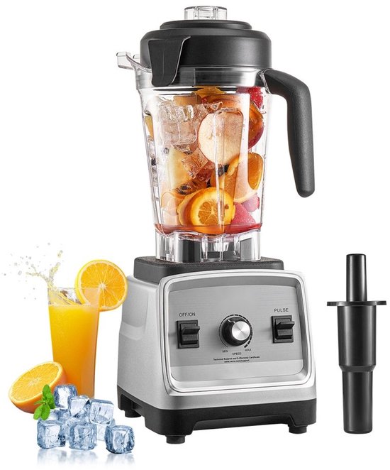 6000W Blender Mixeur électrique, Blender Verre 2.5L sans BPA, Blender Smoothie Fruits, Vitesse Réglable, Nettoyage Automatique - Electroménager