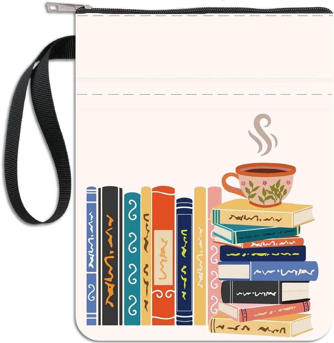 EGoods - Wasbare boekenhoes met ritssluiting en extra vak - ideaal voor boekenliefhebbers, klasgenoten en als geschenk