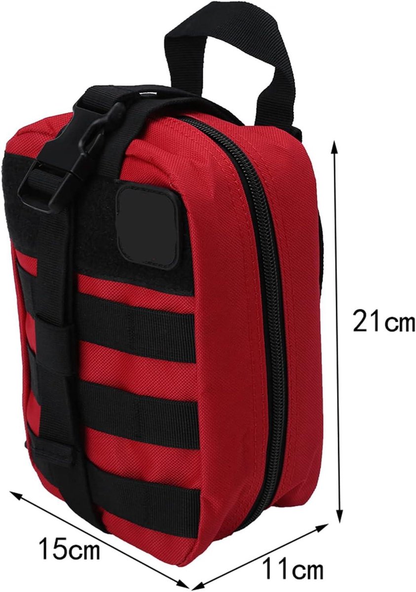 EGoods - EHBO-tas voor outdoor activiteiten met medische benodigdheden voor camping en wandelen in rood - Noodtas voor buiten