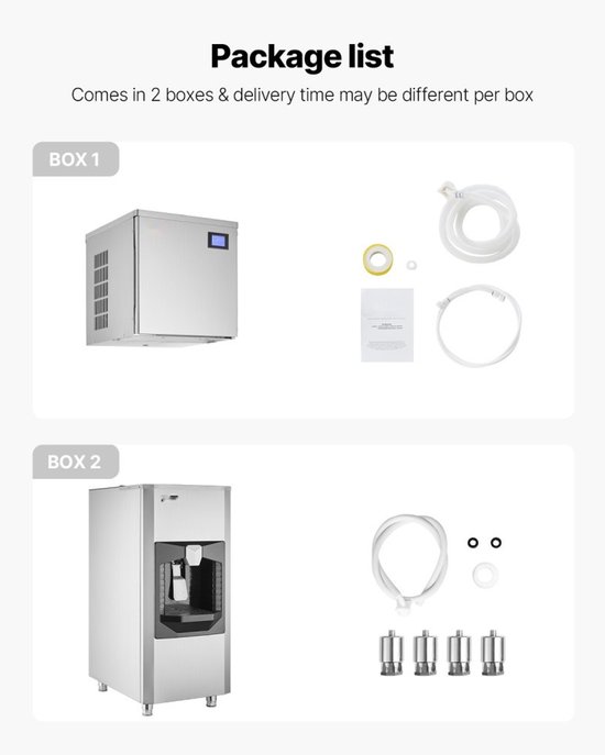 Commerciële IJsmachine - IJsblokjesmachine met Dispenser - Productie 181 kg/dag - Opslag 80 kg - Automatische Uitgifte 9 kg/min - Zelfreinigend - Touchscreen Bedieningspaneel - Horeca van Merkloos — afbeelding 2
