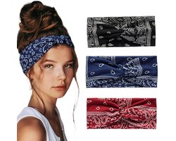 Driedelige hoofdband voor dames - hoofdband met korte kapsels, anti-slip elastisch zweetabsorberend hoofdband en een haarset van zachte stof voor meisjes - ideaal voor fitness, yoga, hardlopen en sport