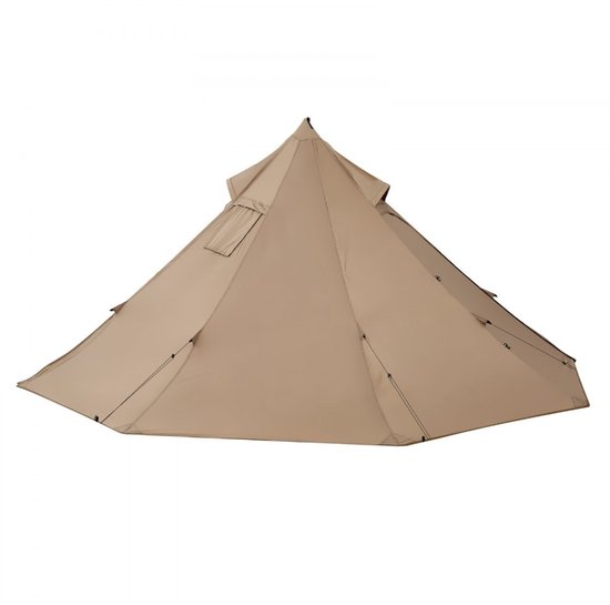 Tipi (Teepee) Tent 2 Persoons - 4-Seizoenen Kampeertent - Met Kachelaansluiting - Lichtgewicht Draagbaar - Canvasdoek — afbeelding 4