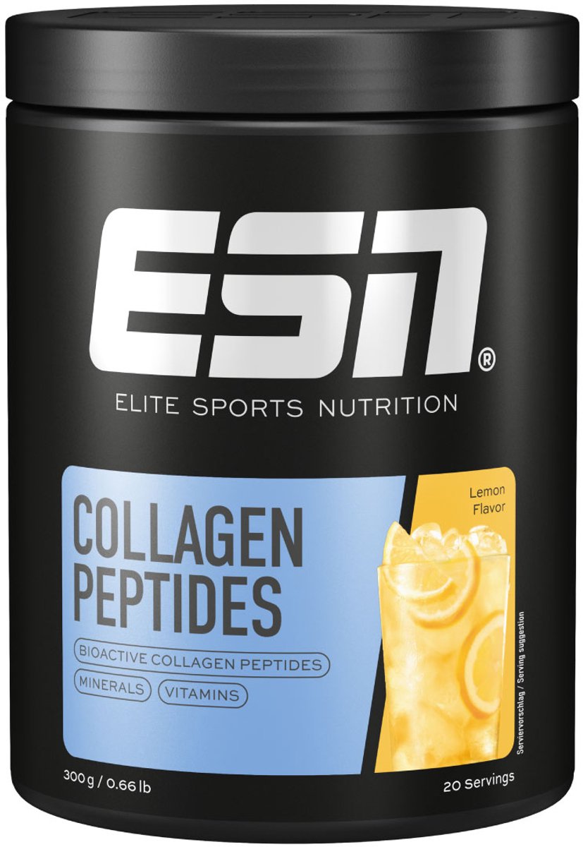 ESN Collagen Peptides, Lemon, 300 g – 20 Porties Collageenpoeder met Vitamine C & Mineralen
