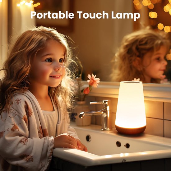 USB oplaadbare nachtlamp - Sfeerverlichting - Kindernachtlamp - Nachtlamp - 13 kleuren - LED-verlichting - Met afstandsbediening - Touchbediening - Sfeerverlichting - Geschikt voor slaapkamers, woonkamers en woonaccessoires - Wit van Merkloos — afbeelding 3