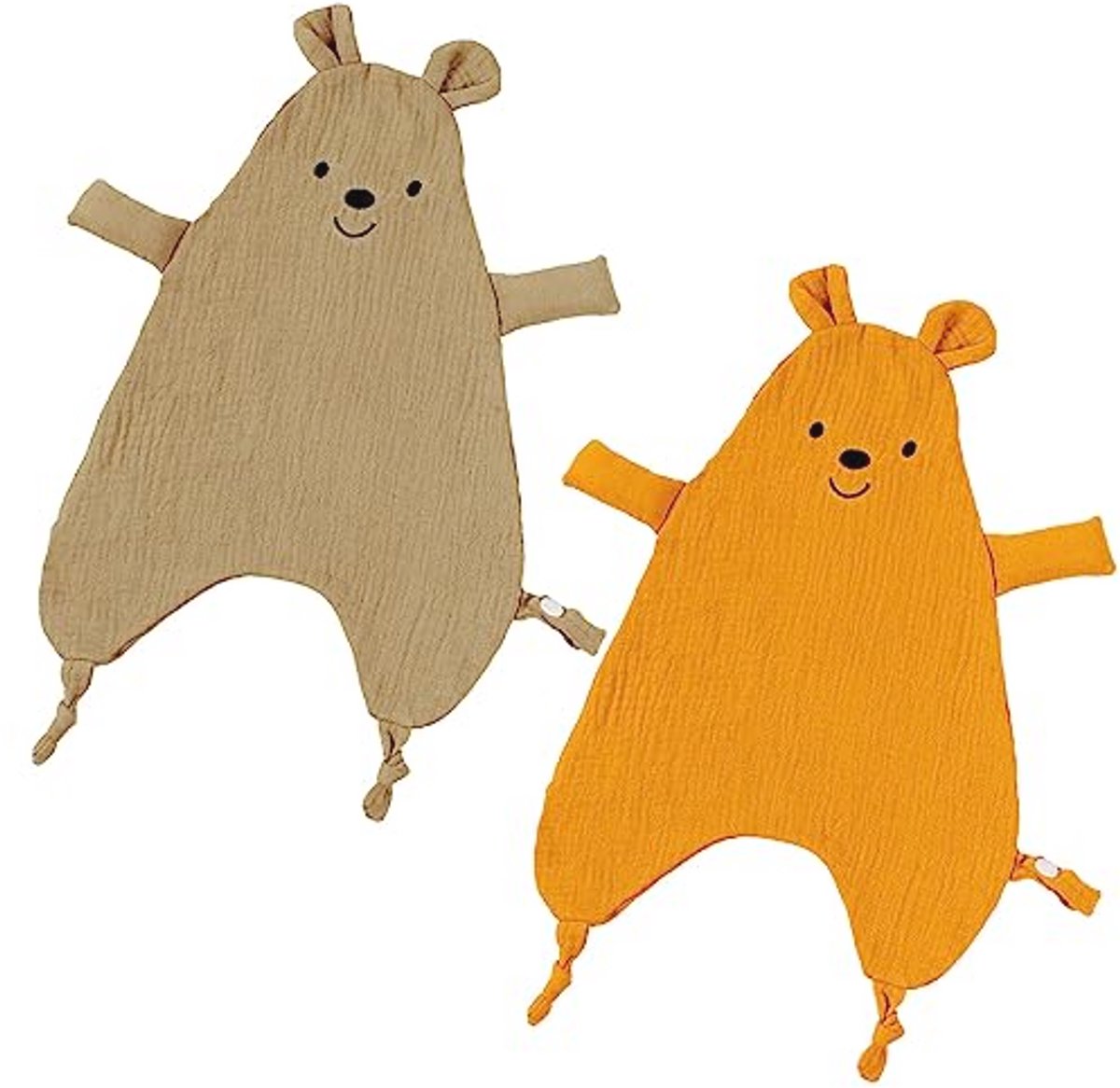 Knuffeldoekjes met Kattenhoofd - Set van 2 - Katoenen Mousseline - 40x27 cm - Perfecte Cadeaus voor Baby's