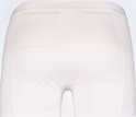 Achterkant van een witte Slater boxershort met een witte elastische tailleband en platte naden.