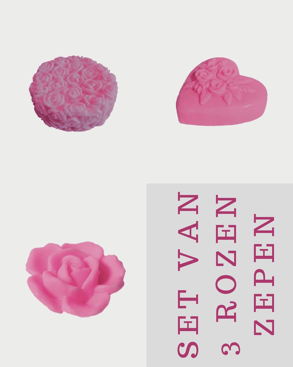 3 stuks Luxe Bulgaarse rozen zepen - heerlijk geuren - bloemen vormen - roze kleur - zachte huid 2x 85gr x 20 gr