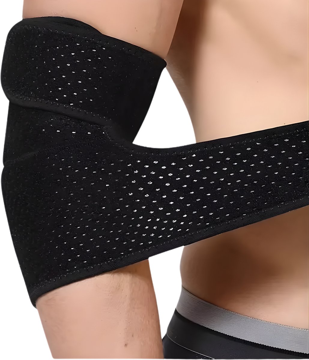 Goodli Elleboog Brace Verstelbaar - One Size - Zwart - Tennisarm Brace voor Ondersteuning - Elbow Sleeve - Elleboog Bandage - Onderarm Brace