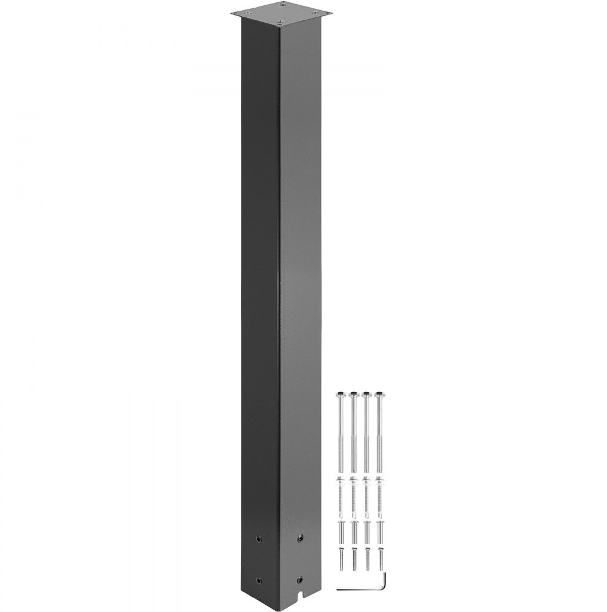 Brievenbuspaal - Brievenbusstandaard - Hoogte 109,5 cm - Gepoedercoat - Stalen Constructie - Set - Opbouw voor stoeprand - Zwart