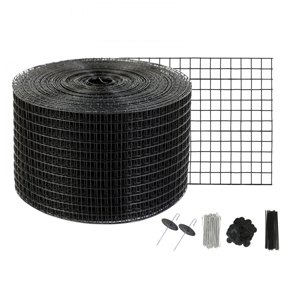 Vogelwering voor Zonnepanelen - Zonnepaneelgaas - 20,3 cm x 30,5 m - 1,27 cm Maaswijdte - PVC-Gecoat Roestwerend - Inclusief 100 Bevestigingsclips - Duivenwering