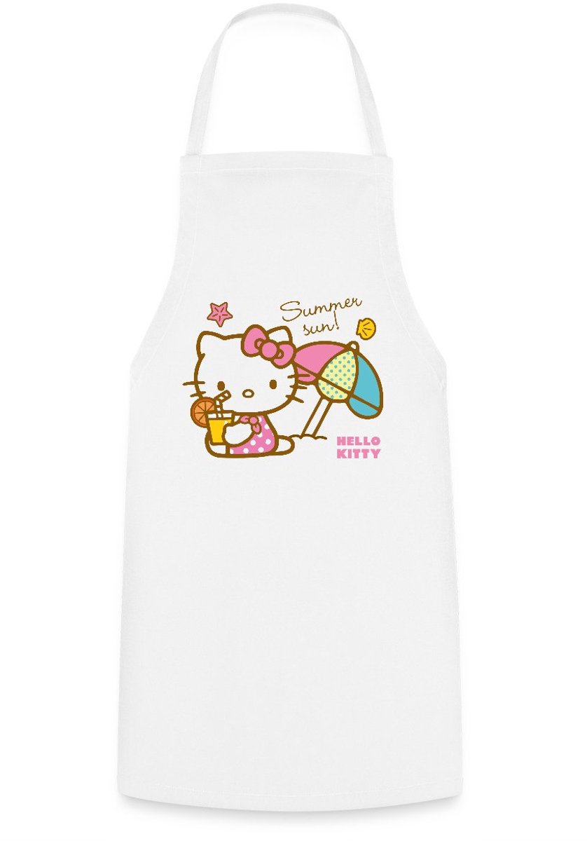 Hello Kitty Op Het Strand Onder Een Zonnescherm Keukenschort