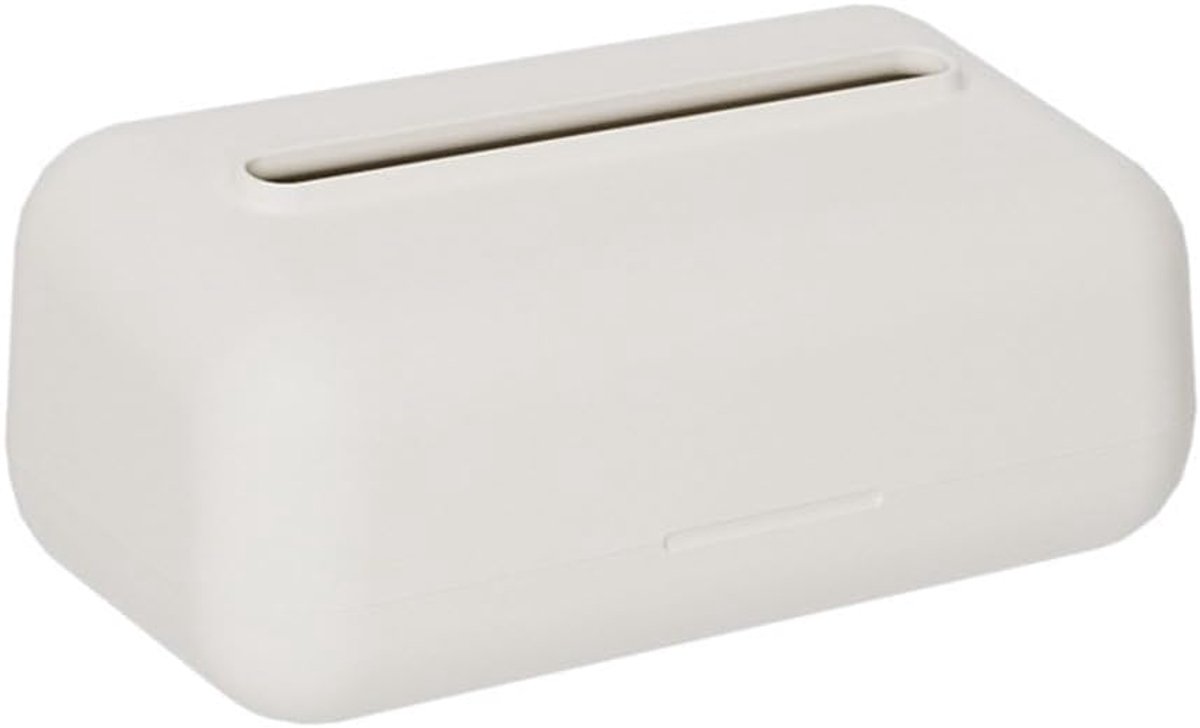 longziming -1 stuk - Beige Tissuebox met Veermechanisme – Minimalistische Tissuedoos met Grote Afgeronde Hoeken – Stijlvolle Opbergdoos voor Woonkamer, Auto, Badkamer of Kantoor – Gemakkelijk te Navullen en Schoon te Maken