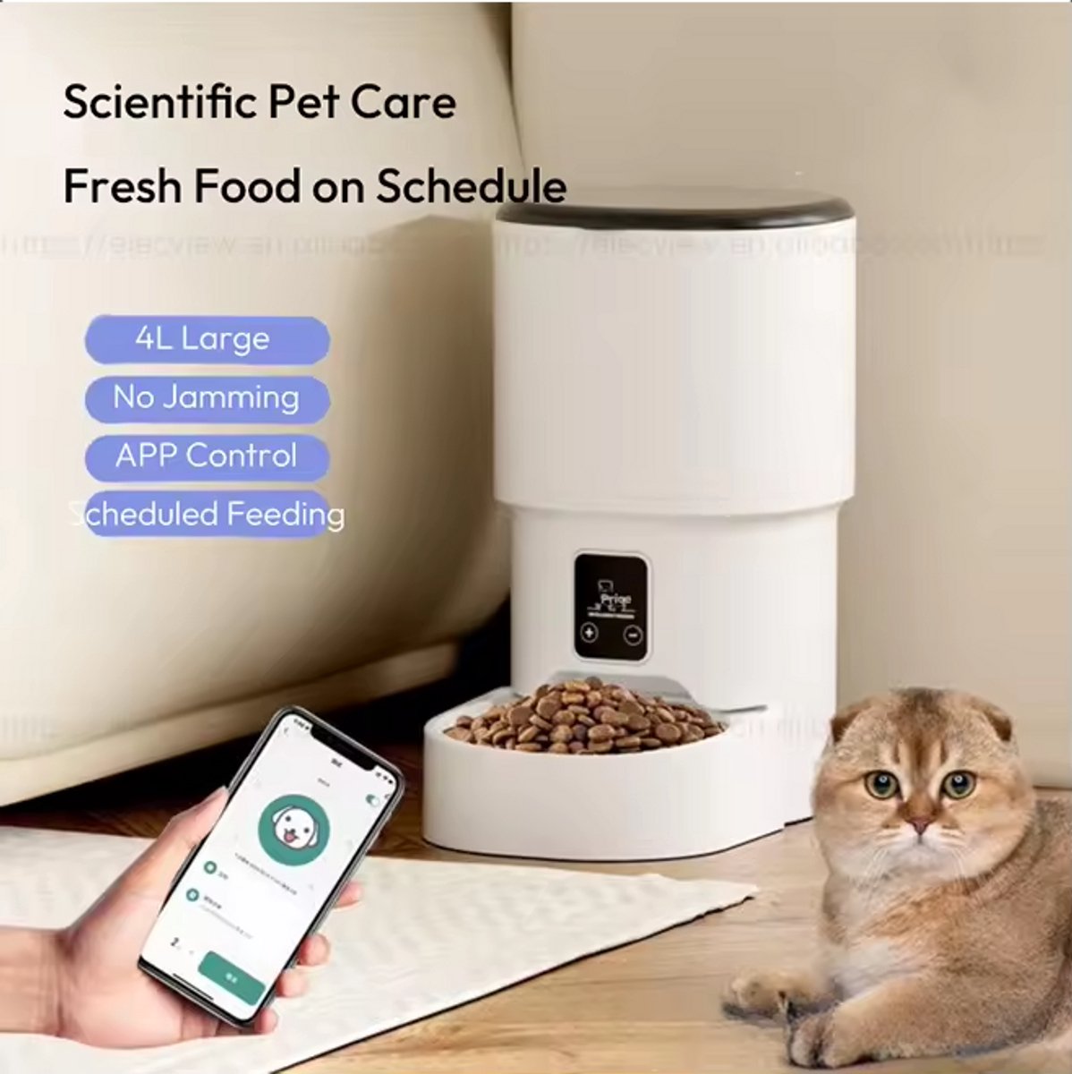Intelligente Volautomatische Dieren Voeder Bak met Smart App - Intelligente - €43,89