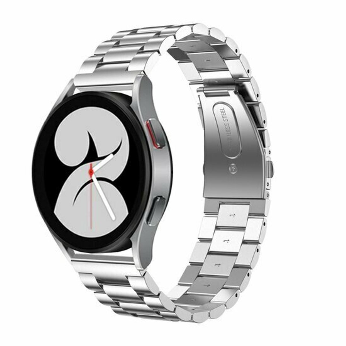 By Qubix - Geschikt voor Xiaomi Watch S4 - 41mm - Stalen schakelband - Zilver