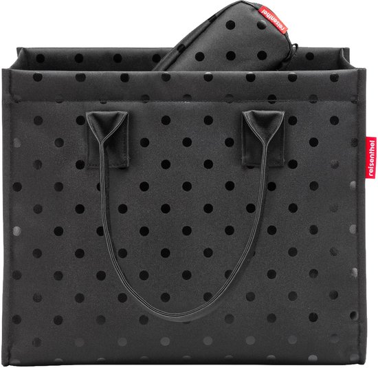 Reisenthel Dailyshopper Set Shopper - Coffret cadeau - Gratuit Maquillage tasje - Glossy Dots Noir