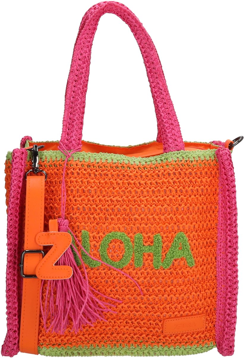 Zebra Trends Moana Shopper - Handtas - Schoudertas - Riet - Dames - Zomer - Tote Bag - Dames Tas - Oranje
