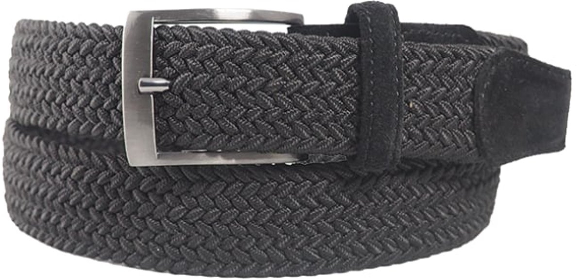 Six Road Gevlochten Riem stretch Zwart 395040