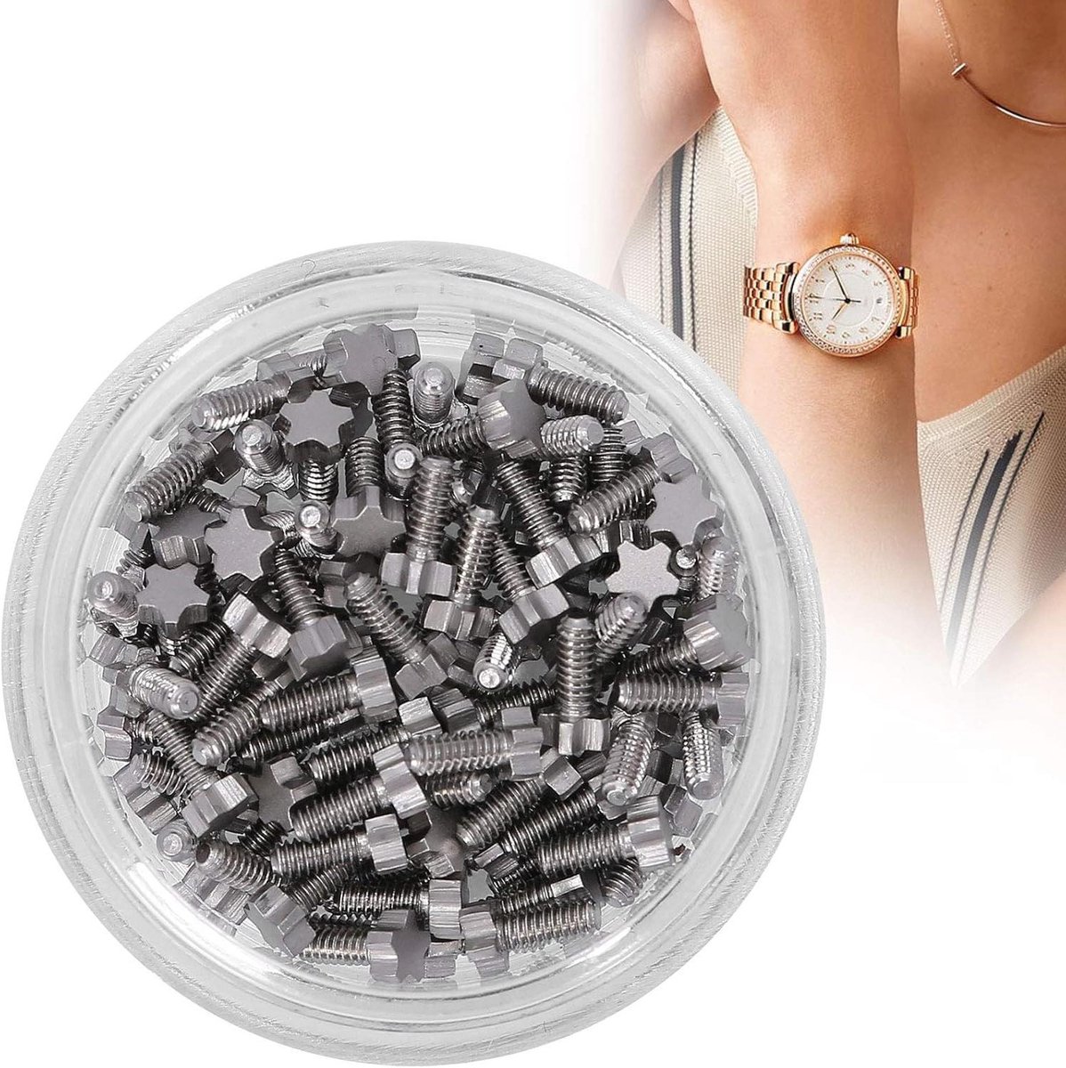 SouqOne - Horlogeschroef Pentagram 100 stuks - Reparatie Accessoires - Legering - Horloge - Geschikt voor - Formaat 2.5x2.0mm - Horlogereparatie