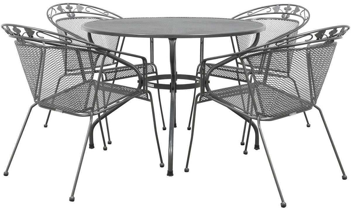 Royal Garden Elegance ronde stapelbare tuinset strekmetaal Ø105 cm.