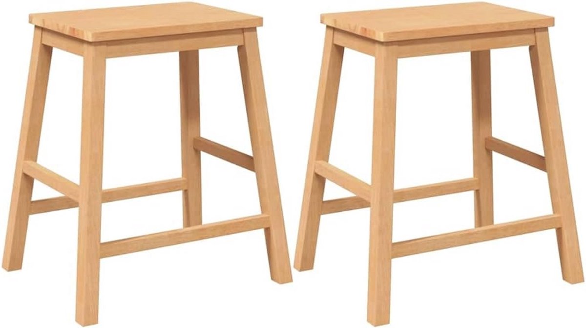 Set van 2 Houten Barkrukken voor Keuken en Bar