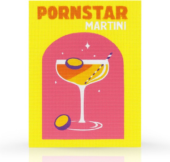 Rubye® Diamond Painting Volwassenen - Diamond Painting Pakket Volledig - Passievrucht Martini Cocktail - 30x40cm