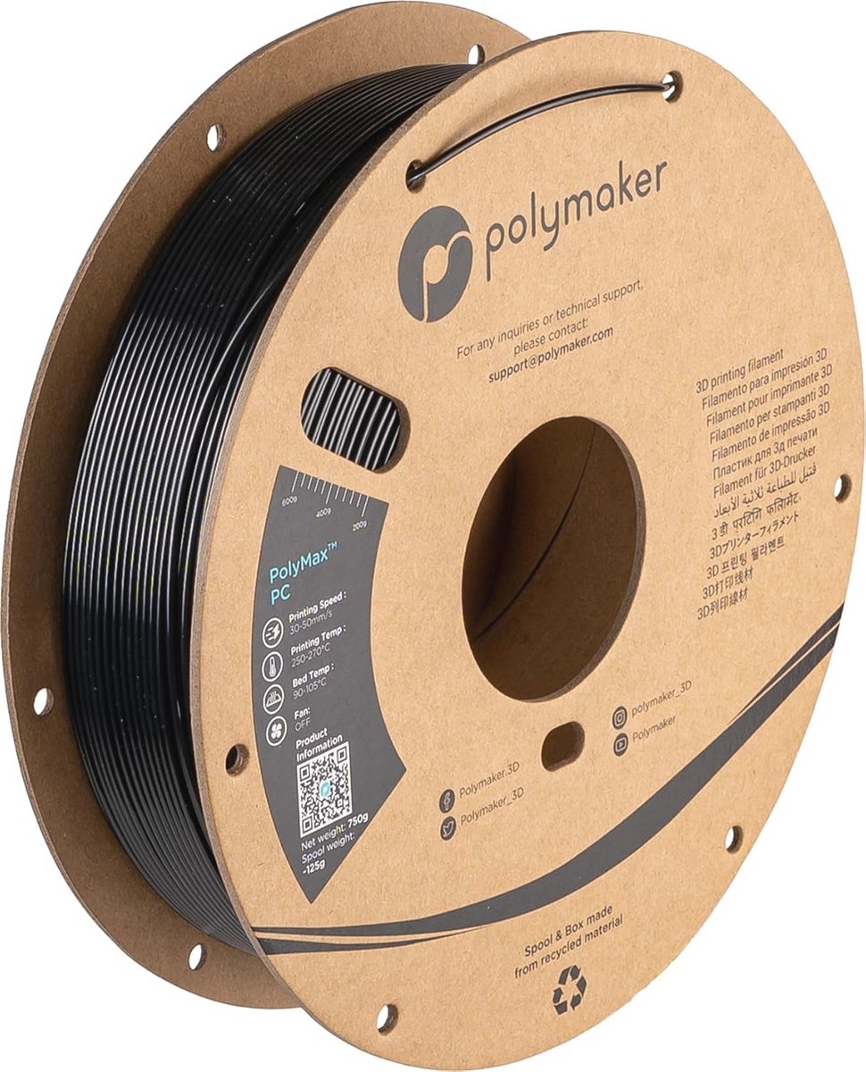 Tough PC Filament Zwart - 1.75mm - 750g