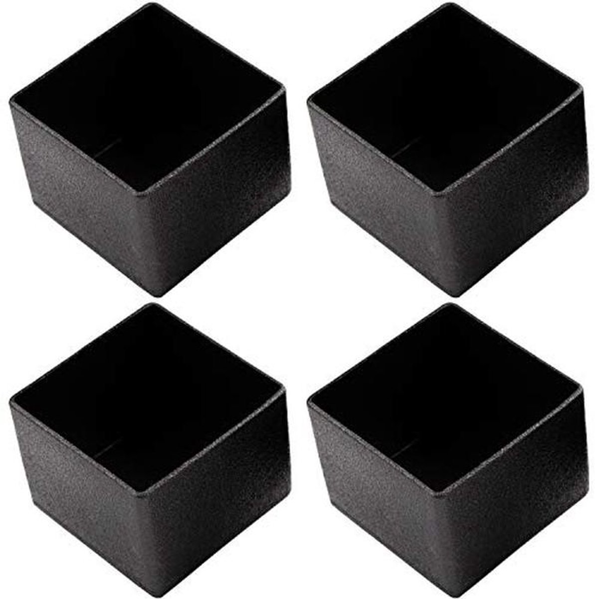 4 stuks vierkante glijdoppen voor stoelen - kunststof doppen voor buismaat 20 x 20 mm