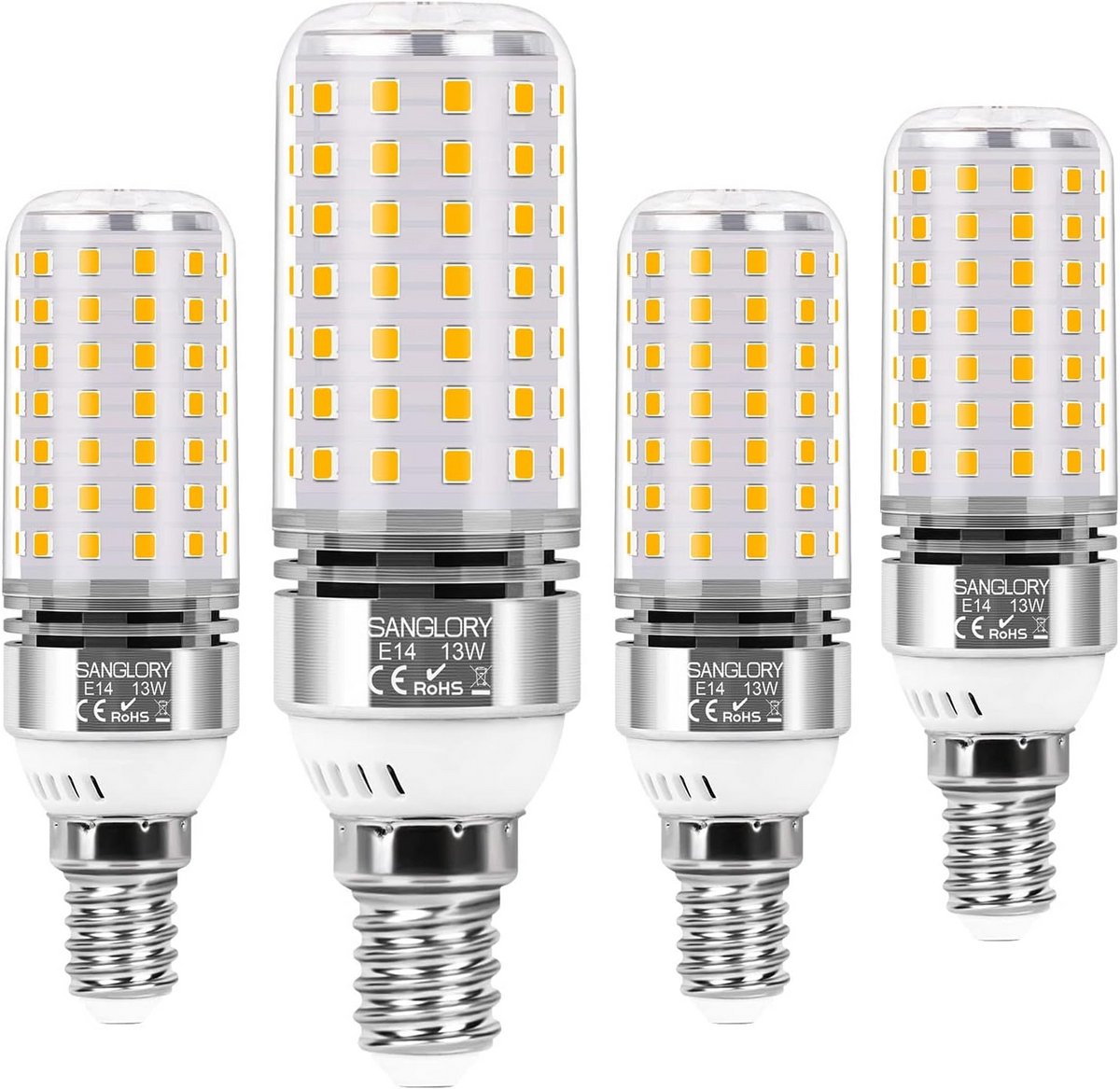 4x LED Lamp E14 Warm Wit 1400 Lumen Vervangen 100W Halogeen Niet Dimbaar