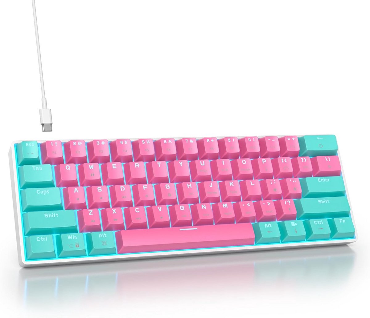 Mechanisch Gaming Toetsenbord met LED Verlichting en 61 Toetsen