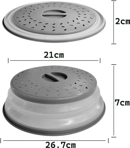 Opvouwbare magnetronafdekking voor voedsel - 3 stuks, spatbescherming en vershouddeksel — afbeelding 5