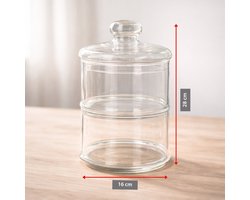 Bonbonnière/snoeppot - glas - 2 lagen - Ø16 cm - met deksel