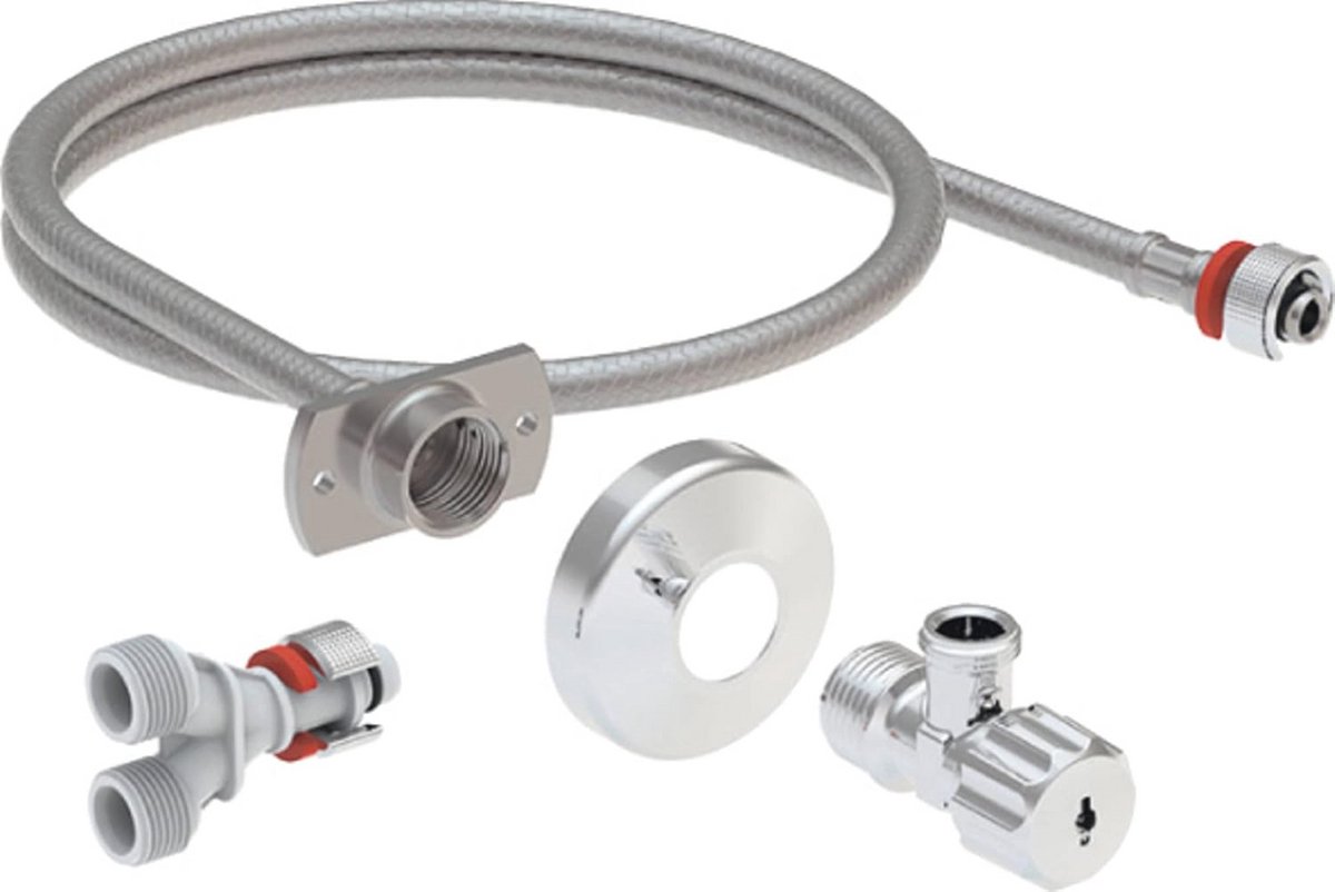 Wateraansluitset wandcloset 9 cm voor UP-spoelbakken en WC-opzetstukken