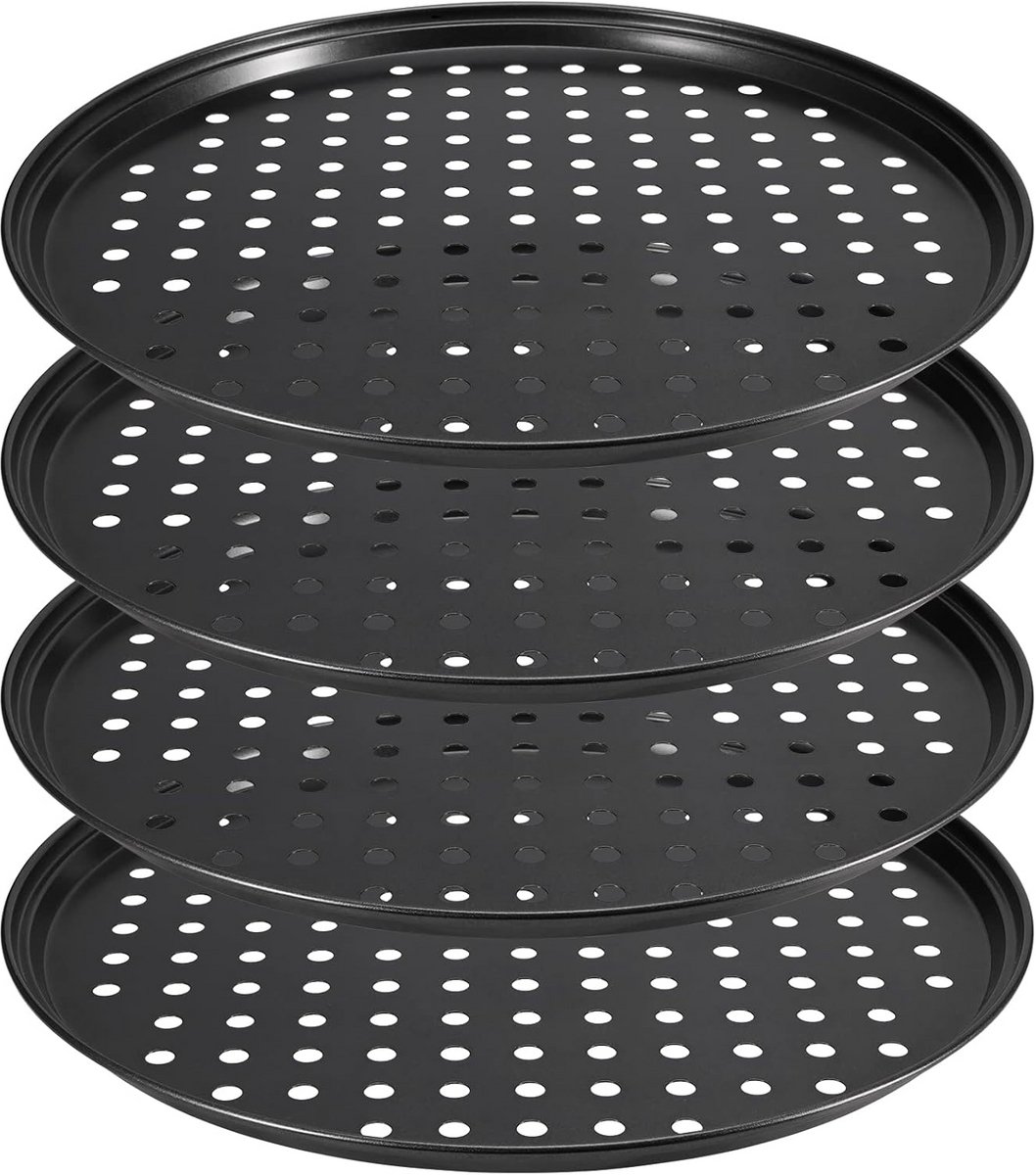 10 Inch Geperforeerde Antiaanbak Pizza Bakplaat voor Oven, Perfect voor Knapperige Pizza's