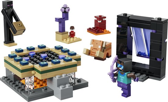 LEGO Minecraft - Voyage au Nether et portail de l'End - Jouets vidéo pour Enfants - 21584