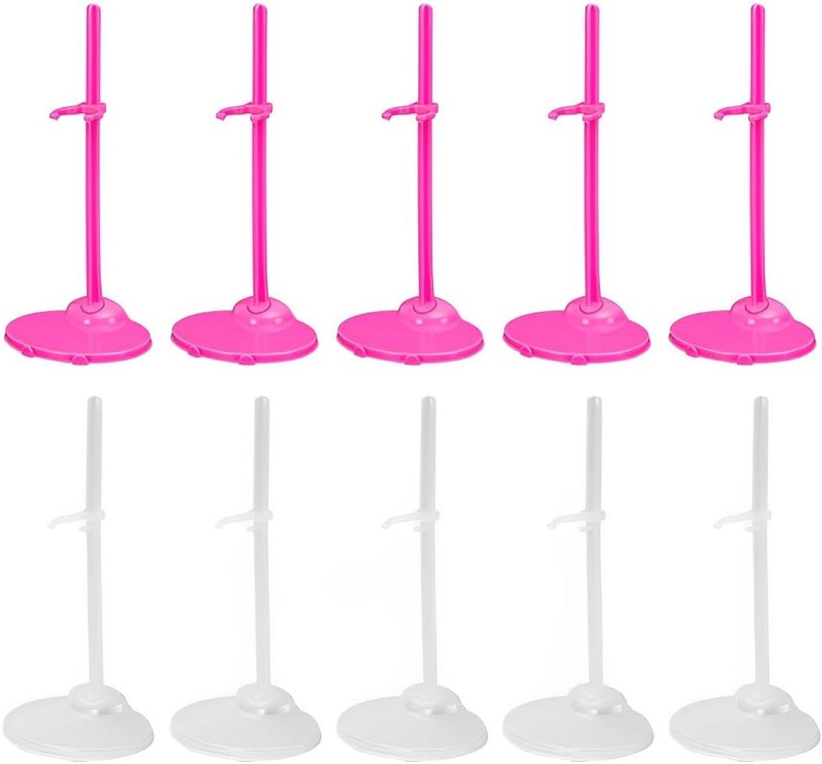 Poppenstandaard voor Poppen van 28 tot 33 cm - 10 Stuks, Transparant en Meerkleurig