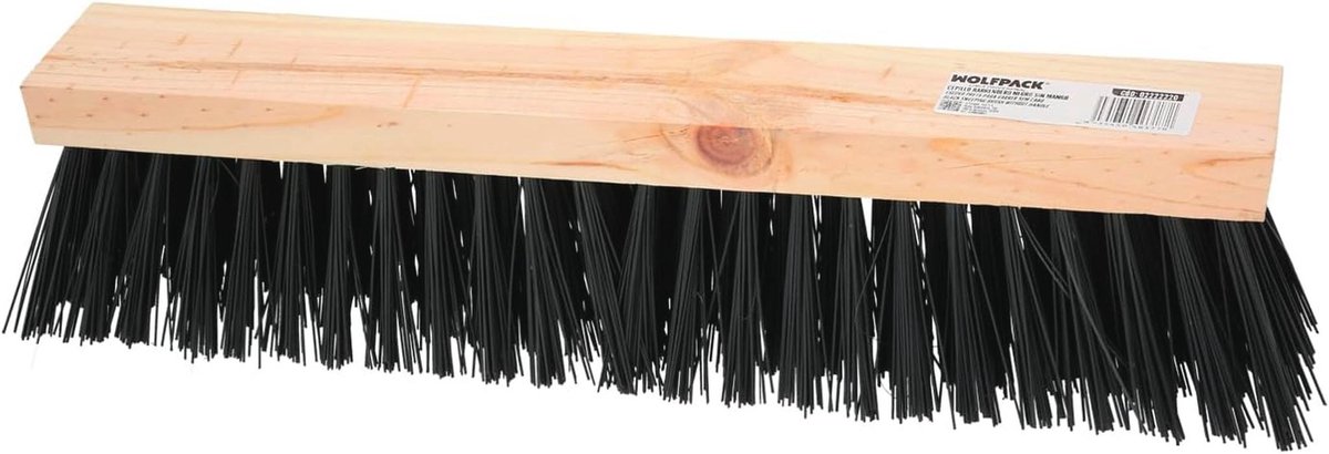 Industriële veegborstel 50 cm met PVC-vezels en houten houder