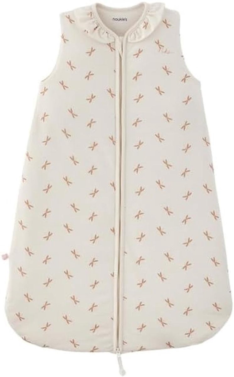 Slaapzak voor baby 0-6 maanden - TOG 1-2 - Comfortabele jersey slaapzak met ritssluiting - Wit en roze