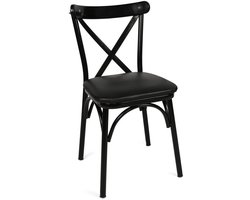 Eetkamerstoel Ekol PU-Leer Zwart Set van 4
