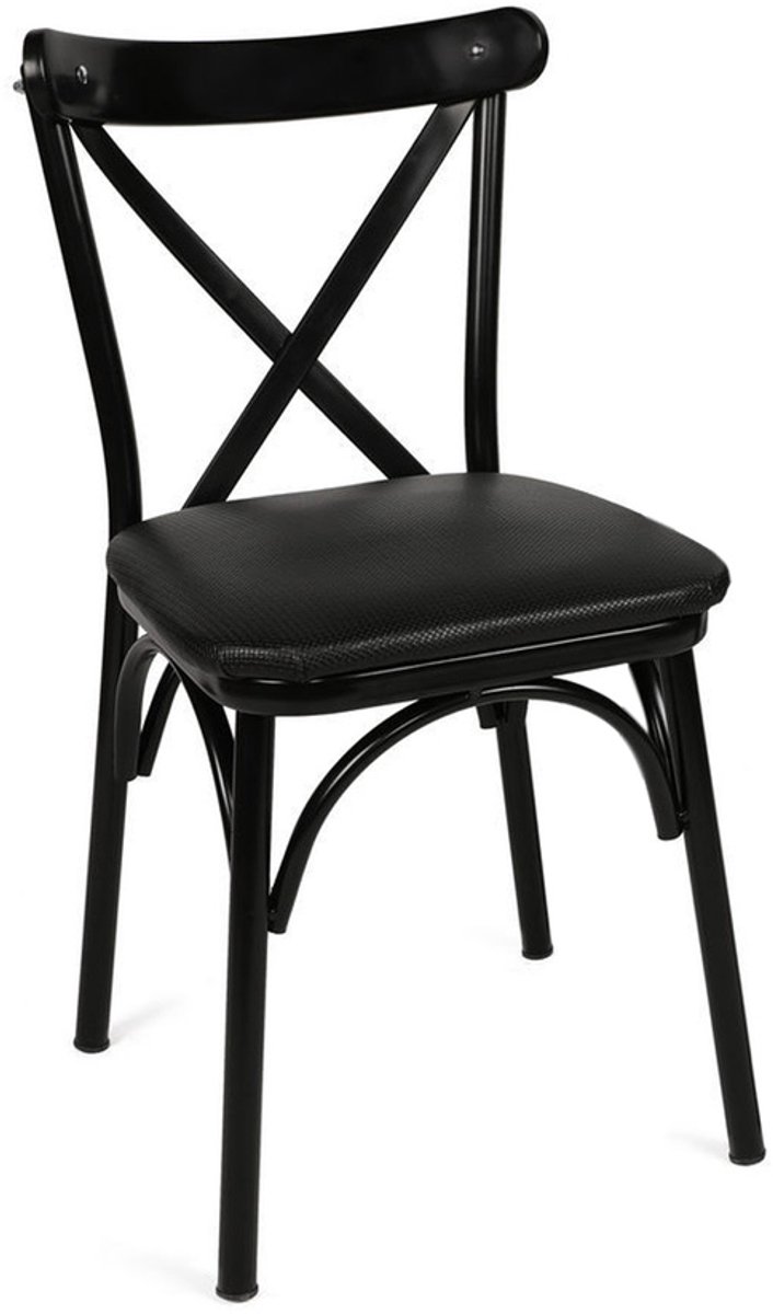 Eetkamerstoel Ekol PU-Leer Zwart Set van 4