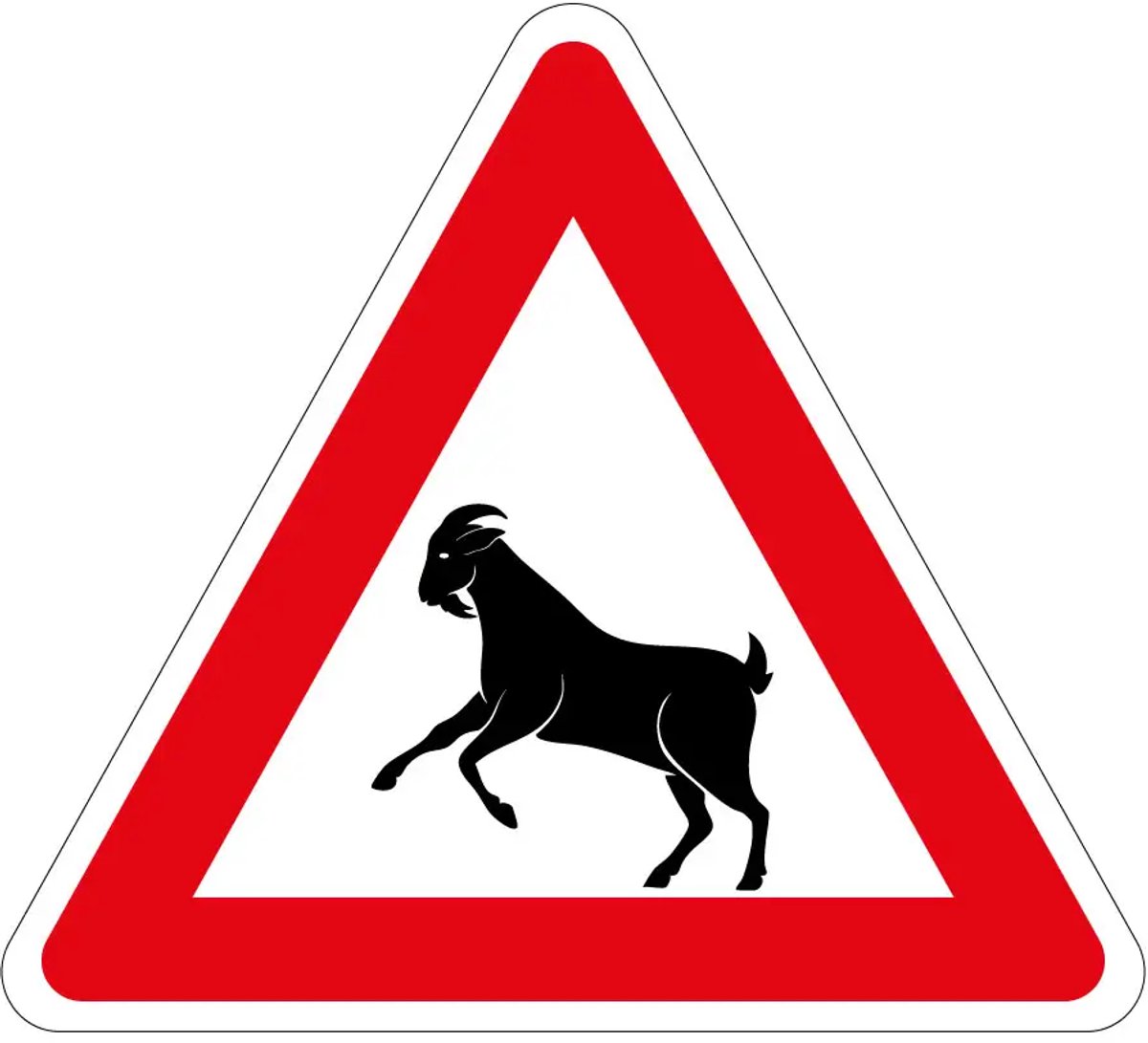 Pas op overstekende geiten sticker | 20 cm