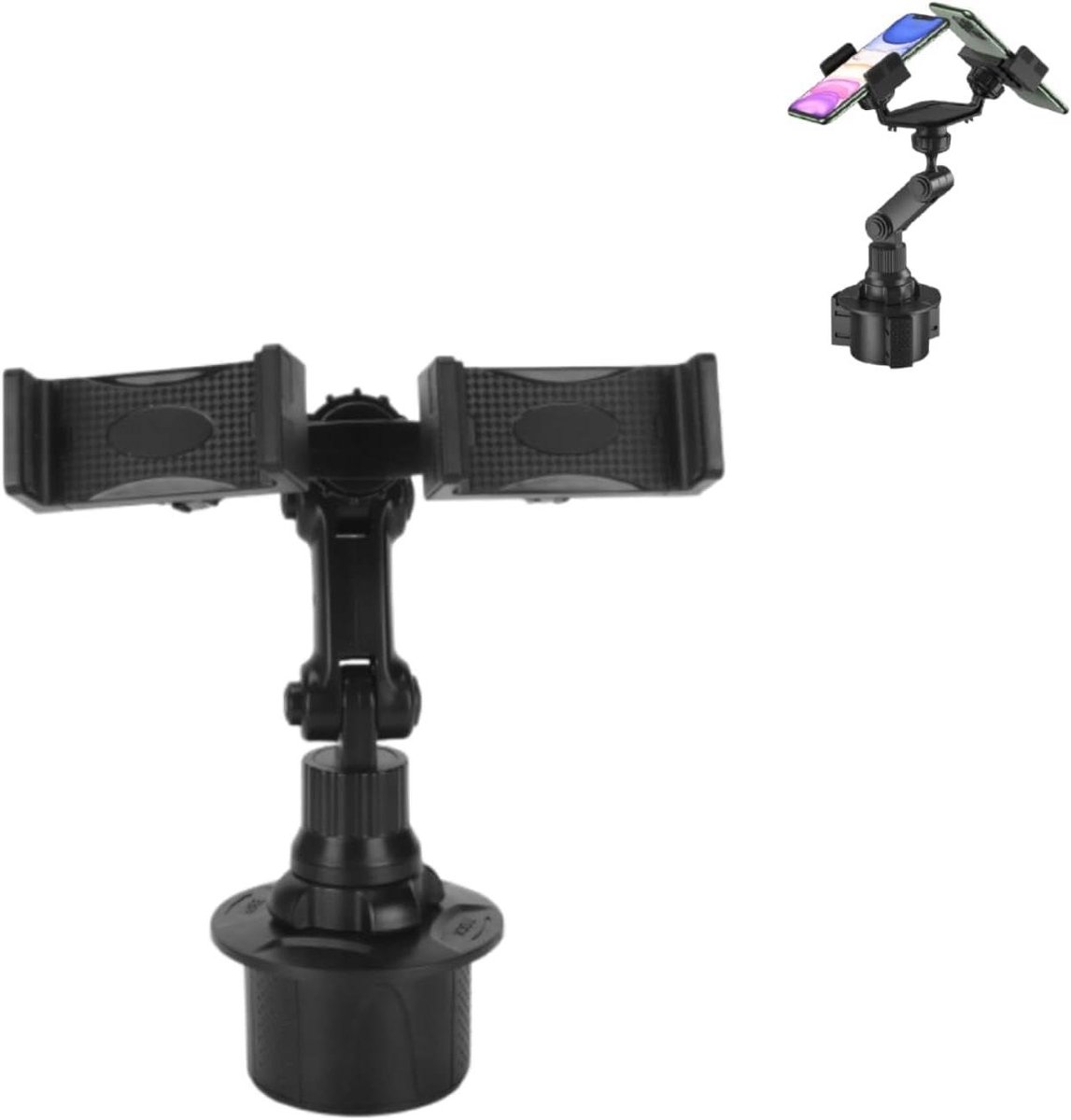 Telefoonhouder voor Auto - 360° Rotatie - Universeel - Verstelbaar - Dubbele Cuphouder