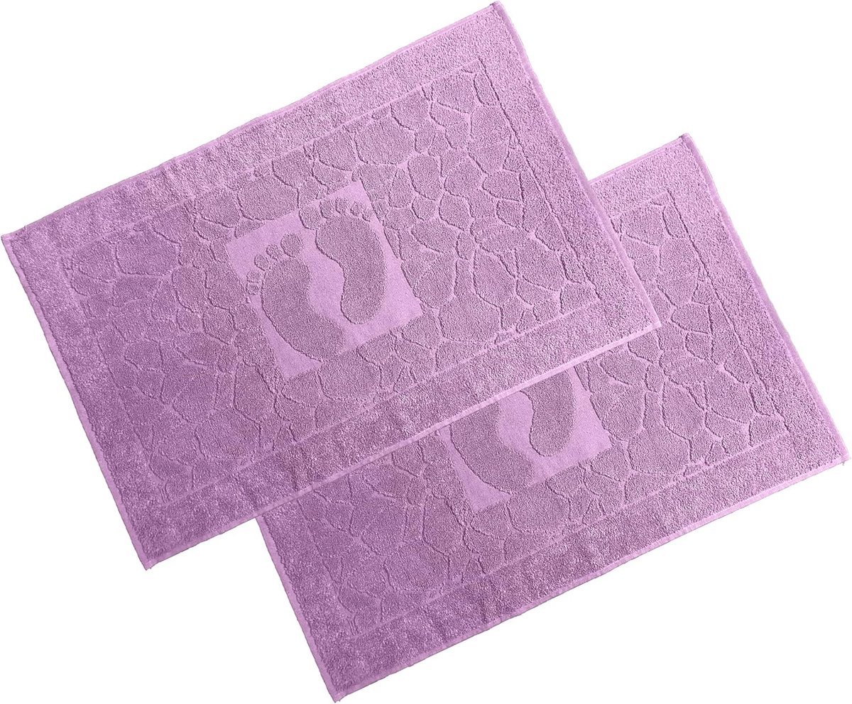 Stunq® Zachte en Absorberende Badmat Set van 2 Stuks, Snel Droog, 100% Katoen, Paars