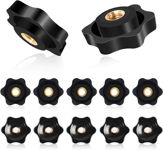 SHULLIN 20 stuks stergreepmoeren M4 klemknop, stergreep, kartelmoer