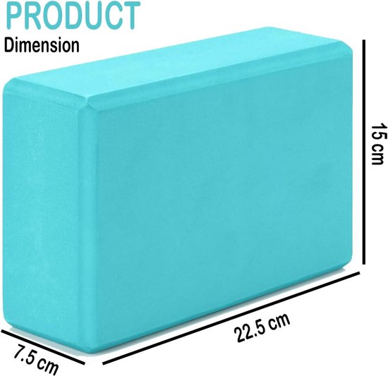 HAPBEAR Lot de 2 Blocs de Yoga – 23×15×7,5 cm EVA, Antidérapants & Légers, Ergonomiques, Stables pour Pilates & Étirements (HBA