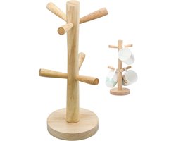 Houten mokhouders voor koffiekopjes - 6 kopjes, bruin