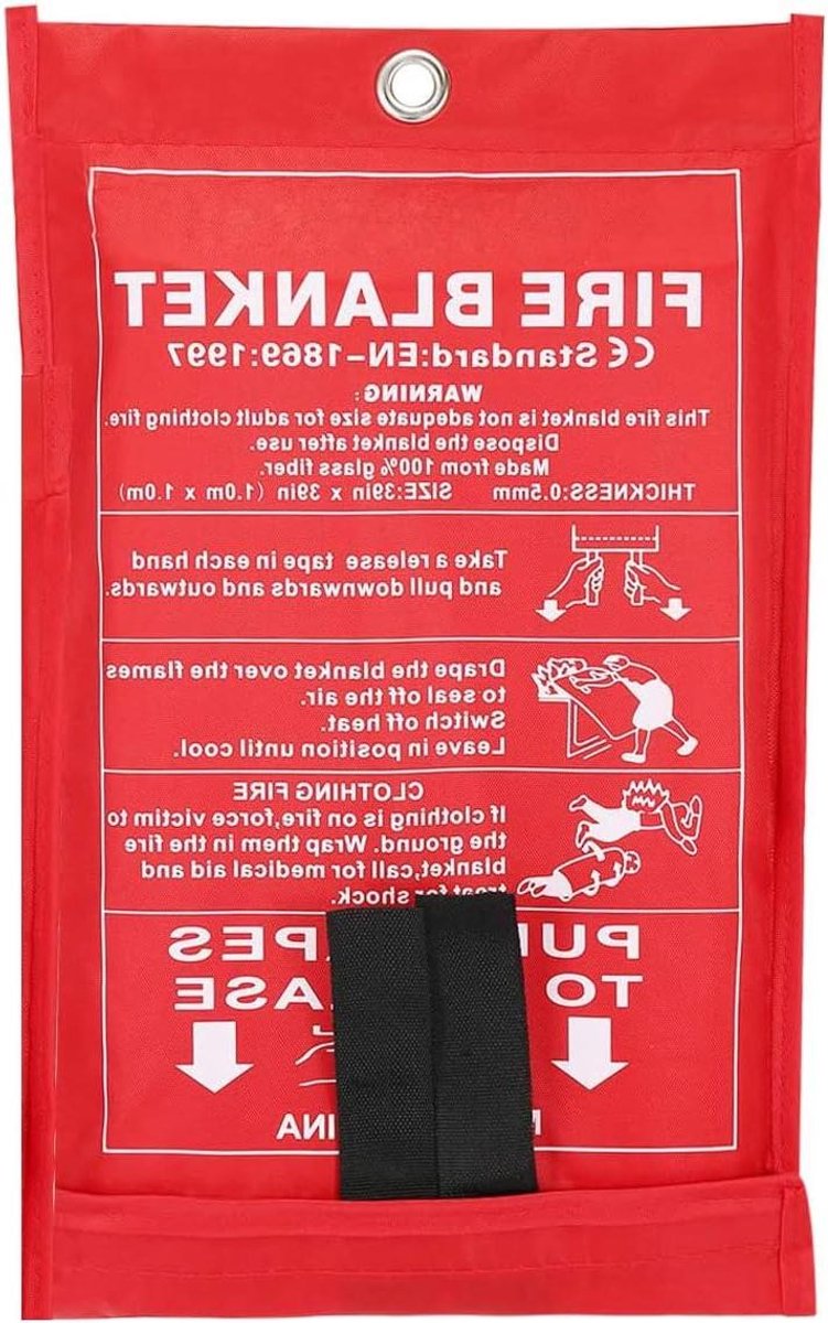 Allecta - Veiligheidsdeken voor thuis keuken - branddeken - vlamvertragend - 1,5 m x 1,5 m - 1,0 mm dik