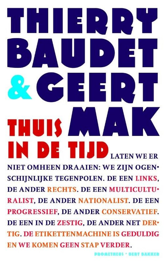 Titel "Thuis in de tijd" in grote blauwe en rode letters.