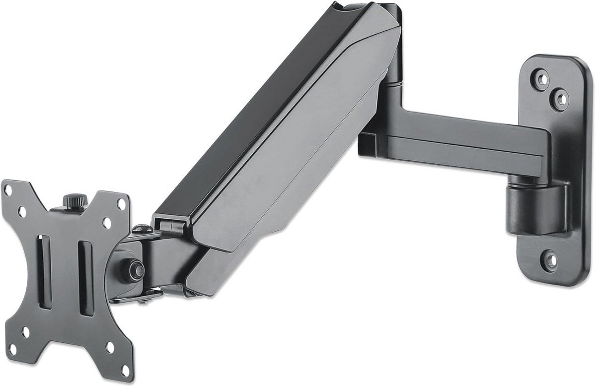 Universele muurbeugel met gasveer voor monitoren van 17" tot 32" - Zwart